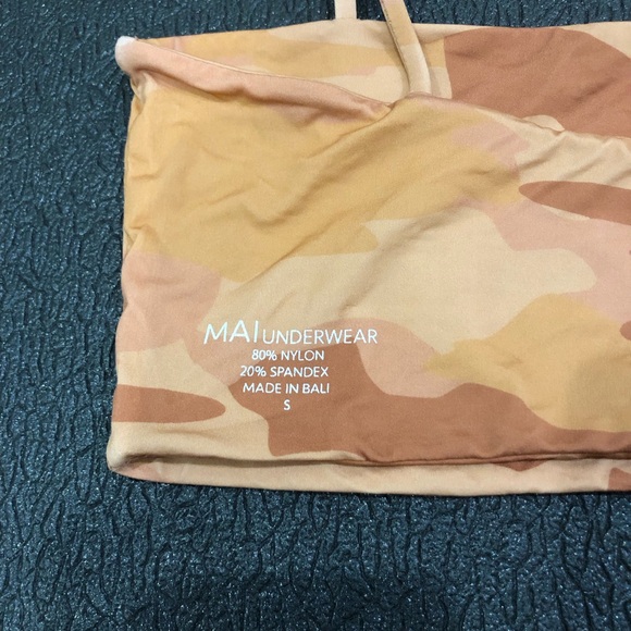 MAI Underwear Mod Bikini Top in Terracotta Camo, Size S - Picture 3 of 5